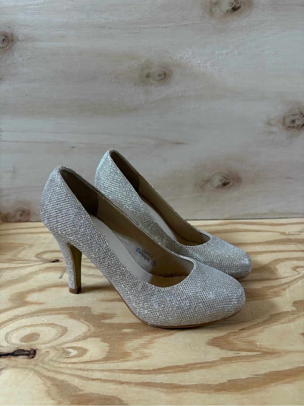 Francesca's Collections Silver Glitter High Heels